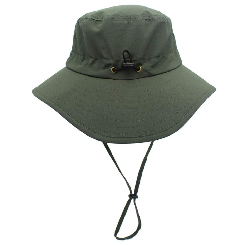 LLmoway Women Foldable Summer Hiking Hat with String UV Protection Menâ€™s Sun Hat Wide Brim Quick Dry Outdoor Cap Army Green - Image 3